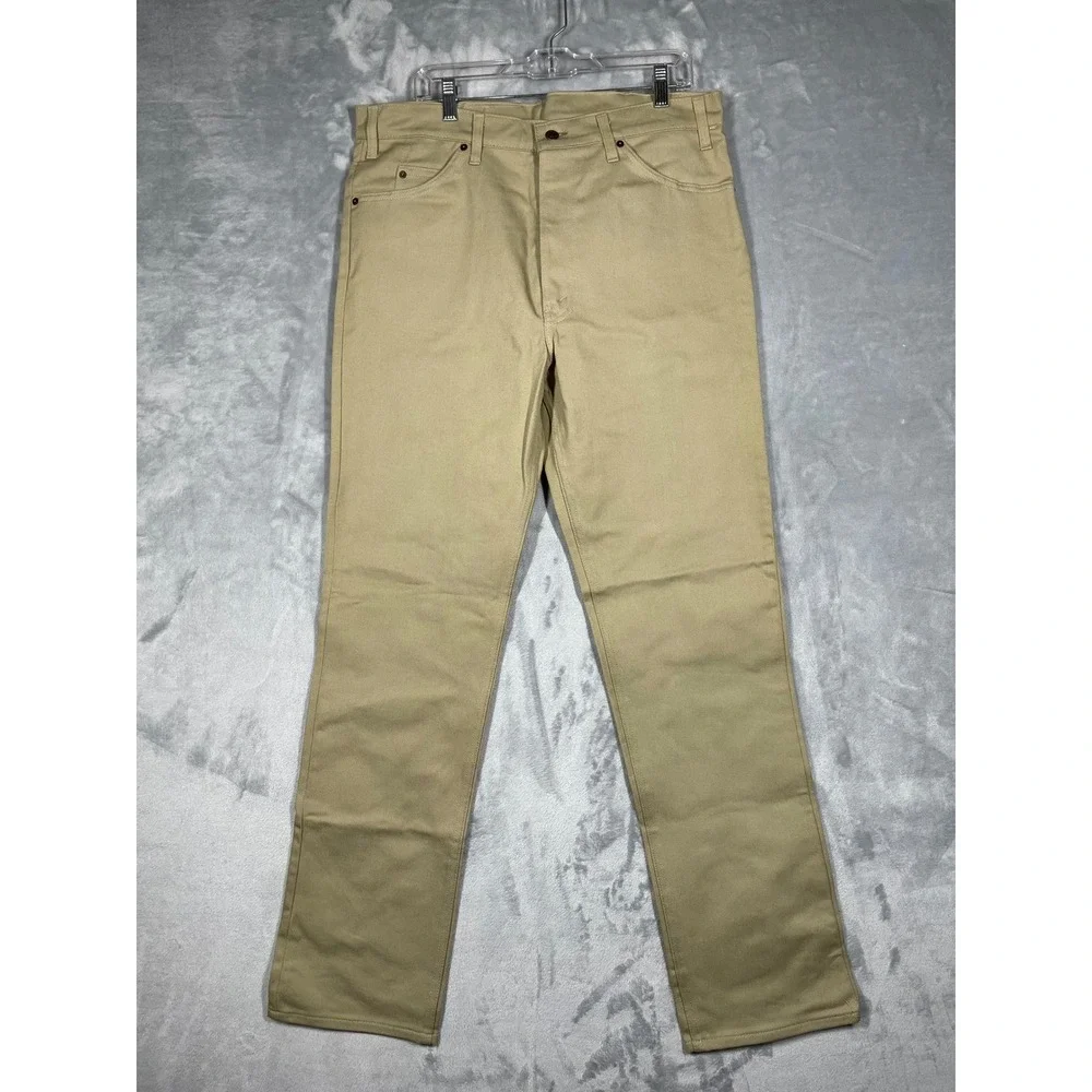Vintage Levis 509 9722 Mens 38x34 Tan Khaki Straight Leg Jeans Made USA 80s NEW